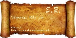 Simonyi Róza névjegykártya